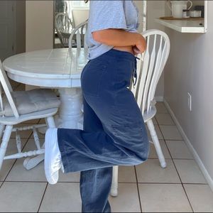 Express Blues Cargo Pants w/ Drawstrings Navy Blue Size 3/4